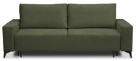 Sofy i kanapy - Sofa rozkładana FORTIS, sofa z funkcją spania i podstawą do spania, sofa rozkładana, sofa z metalowymi nóżkami, sofa z teksturowanej tkaniny, kolor: ciemnozielony - miniaturka - grafika 1