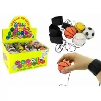 Piłka na gumce 6 cm 4 wzory MIX Leantoys - Piłki dla dzieci - miniaturka - grafika 1
