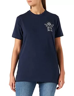Koszulki i topy damskie - Springfield Damska koszulka w kształcie serca z tropikalnymi kwiatami, piasek, M, Piasek, M - grafika 1