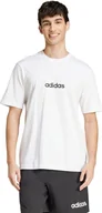 Koszulki męskie - Koszulka męska adidas Essentials Linear Single biała JE9000 M - miniaturka - grafika 1