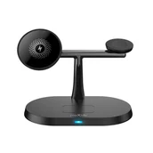Ładowarki do telefonów - Maxlife ładowarka bezprzewodowa 3w1 MXWC-03 15W czarna - miniaturka - grafika 1