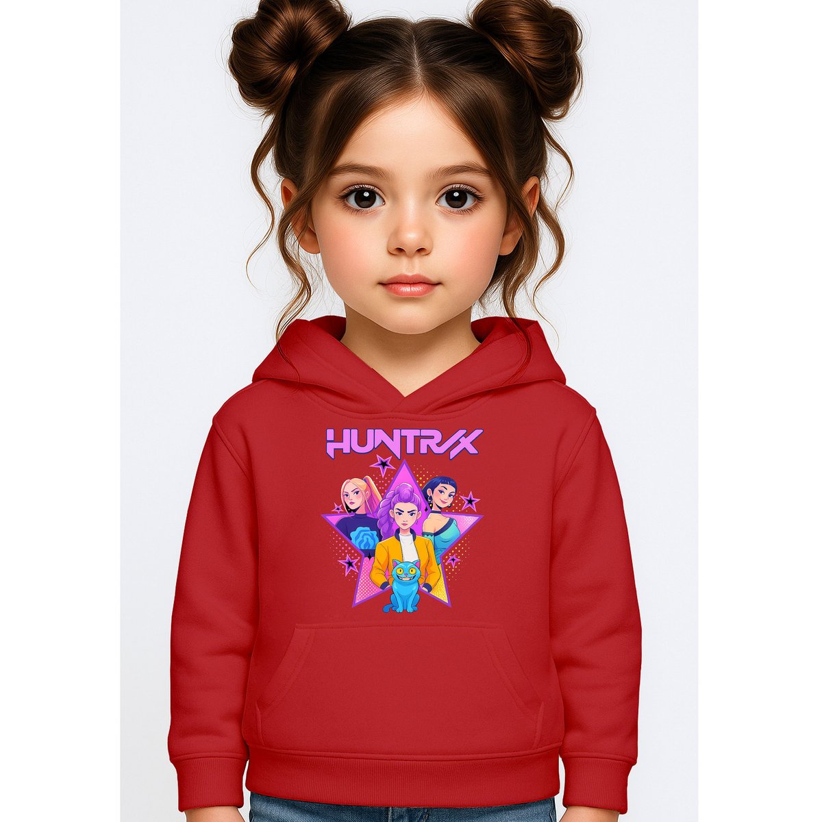 BLUZA DZIECIĘCA KPOP DEMON HUNTERS HUNTRIX 104 Z KAPTUREM BAWEŁNIANA