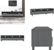 Szafki RTV - vidaXL Szafka pod TV HAMAR ciemnoszara 158x40x40 cm z litego drewna sosnowego - Szafka pod TV - Szafki pod TV - Szafka pod TV z szufladami - Meble pod TV - miniaturka - grafika 1