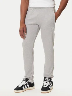 adidas Spodnie dresowe Trefoil Essentials JY6271 Szary Slim Fit - Spodnie sportowe męskie - miniaturka - grafika 1