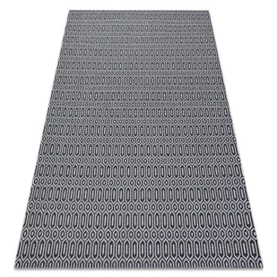 Dywan CASA Ekologiczny, EKO SIZAL Boho Oczka 22075 czarny / , z bawełny recyklingowanej szary 153x220 cm - Dywany - miniaturka - grafika 1