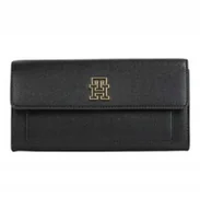 Portfele - NOWY PORTFEL TOMMY HILFIGER DAMSKI TH THJ PREZENT SKÓRA PREZENT CZARNY DUŻY - miniaturka - grafika 1