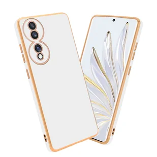 Etui ochronne Cadorabo do Honor 70 w błyszczącym białym kolorze - złote etui z elastycznego silikonu TPU chroniące aparat fotograficzny - Etui i futerały do telefonów - miniaturka - grafika 1