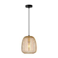 Lampy sufitowe - Gustowna lampa wisząca, bursztynowa PND-28612-GD-AMB z serii AMIRIA - miniaturka - grafika 1