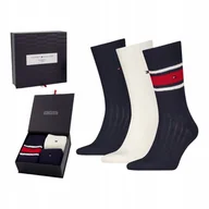 Skarpetki męskie - TOMMY HILFIGER MĘSKIE SKARPETY SKARPETKI GIFTBOX PREZENT 3P r.43-46 - miniaturka - grafika 1