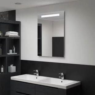 vidaXL Ścienne lustro łazienkowe z LED, 60 x 80 cm - Lustra - miniaturka - grafika 1