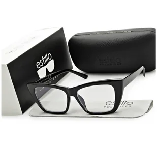 Damskie kocie okulary zerówki do komputera BLF filtr EST-117K-3 Estillo - Okulary korekcyjne, oprawki, szkła - miniaturka - grafika 1