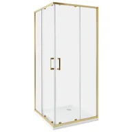 Kabiny prysznicowe - Beliani Kabina prysznicowa TELA 80 x 80 x 185 cm Złoty - miniaturka - grafika 1