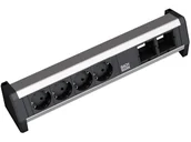 Gniazdka elektryczne - Bachmann Gniazdo nablatowe DESK 4x230V Schuko + 2x moduł pusty - miniaturka - grafika 1