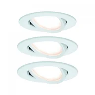 Oprawy, klosze i abażury - Paulmann Zestaw Nova Coin okrągłe wych LED 3x6,5W 2700K 230V Biały-mat/alu 93449 - miniaturka - grafika 1