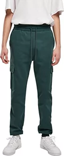 Spodenki męskie - Urban Classics Męskie spodnie do biegania cargo Sweatpants z przyjemnego materiału dresowego, naszyte kieszenie, elastyczny ściągacz, w 7 kolorach, rozmiary od S do 5XL, zielony butelkowy, XL - grafika 1