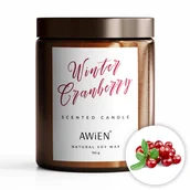 Świece - Duża Zapachowa Świeca Sojowa o Zapachu Zimowa Żurawina - miniaturka - grafika 1