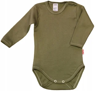 Body długi rękaw 100% Bawełna KHAKI Oliwka r 98 KLEKLE - Body dla niemowląt - miniaturka - grafika 1