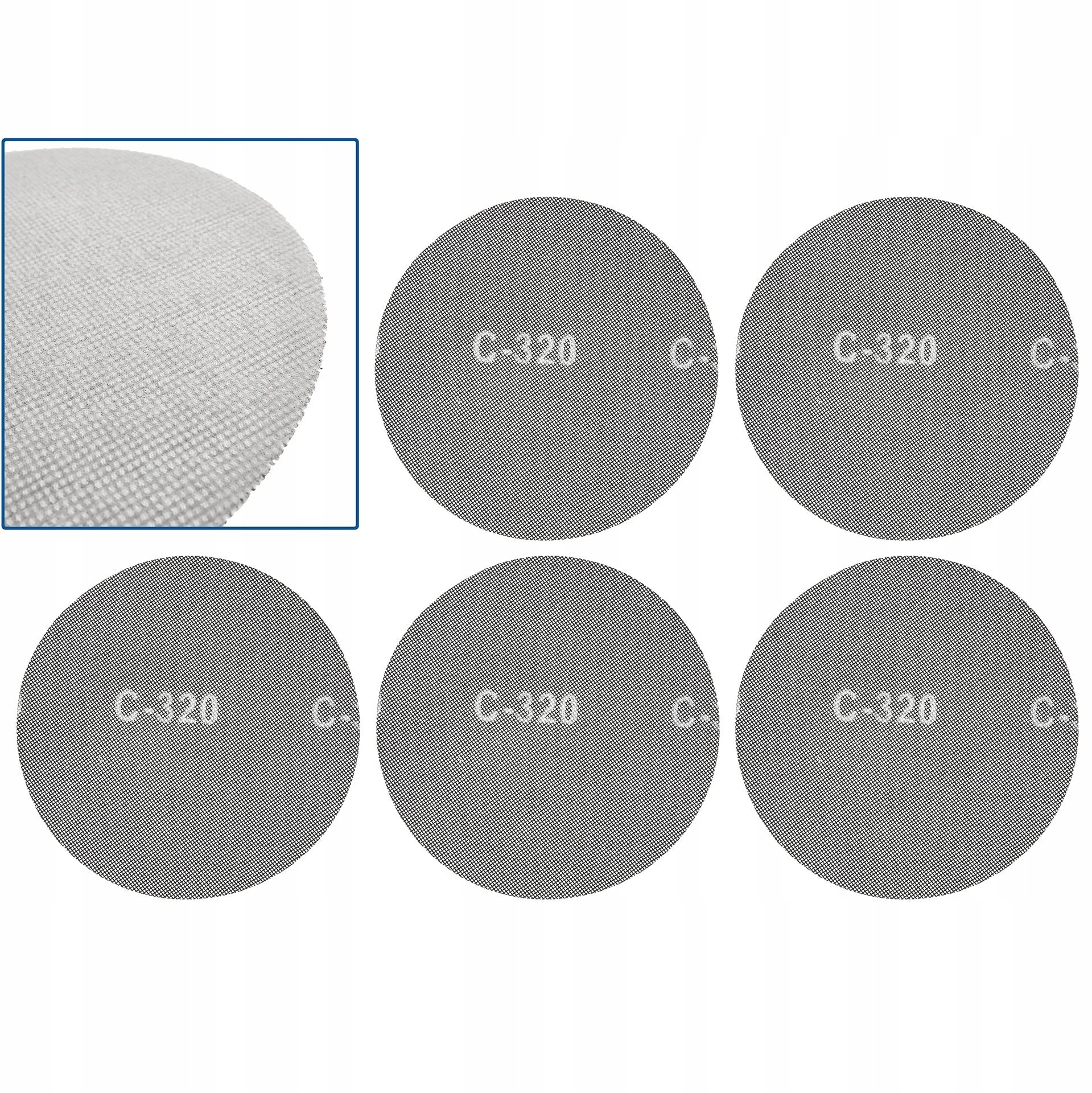 Geko Siatka ścierna na rzep 225mm P320 5/250