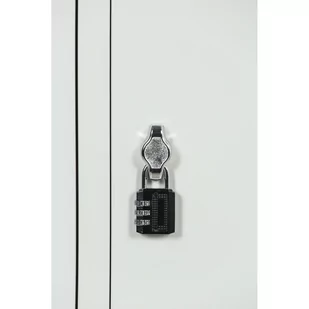 Szafka ubraniowa ze schowkami, 3 schowki, 1850 x 300 x 500 mm, zamek obrotowy, drzwi laminowane, orzech - Szafki biurowe - miniaturka - grafika 4