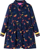 Sukienki i spódniczki dla dziewczynek - vidaXL Sukienka dziecięca z długimi rękawami, w ptaszki, granatowa, 104 - miniaturka - grafika 1