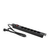 Listwy zasilające - Qoltec Aluminiowa Listwa zasilająca RACK PDU 19'' 1U 16A 6xFR - miniaturka - grafika 1