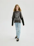 Moda i Uroda OUTLET - Reserved - Koszulka SmileyWorld® - ciemnoszary - miniaturka - grafika 1