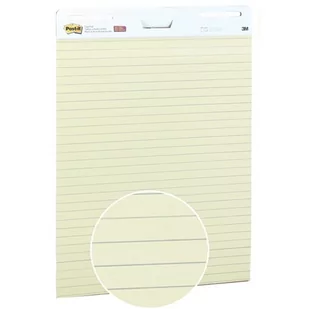 Blok flipchart samoprzylepny 63,5x76,2 w linie żółty 30 kartek POST-IT 1szt. /3M-70005239440/ - Akcesoria do tablic - miniaturka - grafika 1