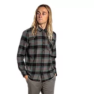 Koszule męskie - Volcom Męska koszula Caden Plaid Ls z kołnierzem button down, czarny, S - miniaturka - grafika 1