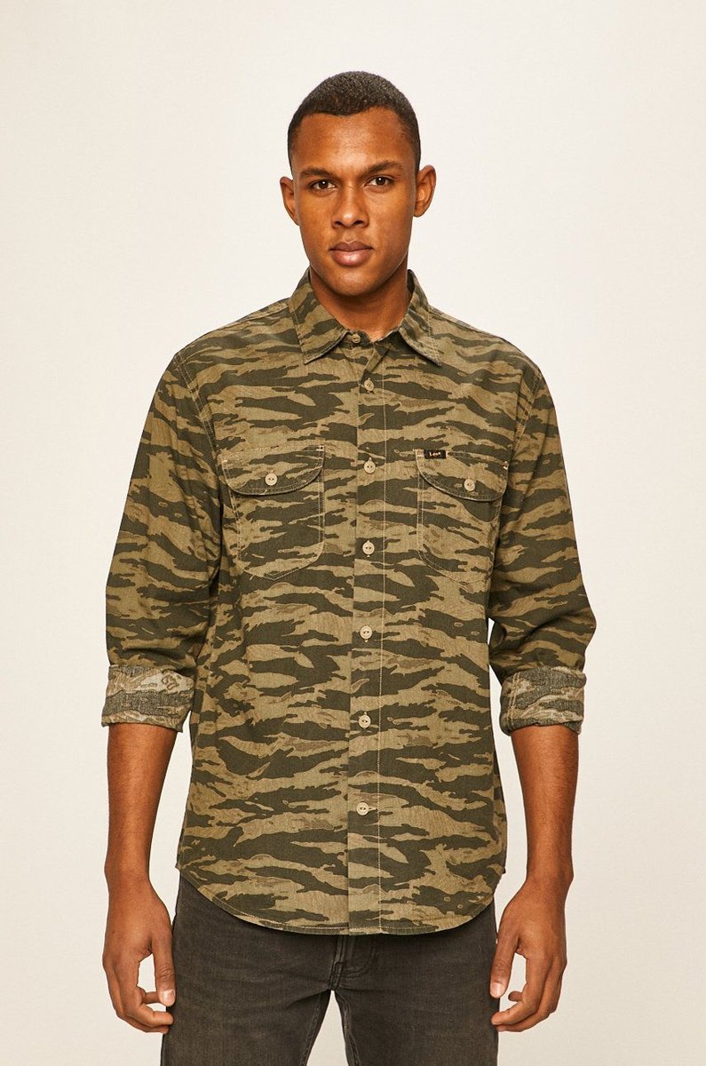 Lee Worker Shirt Męska Koszula Utility Green L68Hdyng-M