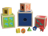 Sortery dla dzieci - Playtive Zabawki edukacyjne z drewna Kostki do układania w stos - miniaturka - grafika 1