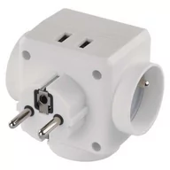 Przedłużacze i rozgałęźniki - Rozgałęźnik 3× czarny, 2× USB - miniaturka - grafika 1