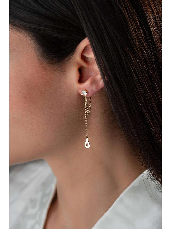 Heliophilia Pozłacane kolczyki-wkrętki z cyrkoniami