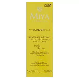 Miya Cosmetics Miya myWONDERBALM Hello Yellow krem nawilżająco-odżywczy z masłem mango 75ml - Kremy do twarzy - miniaturka - grafika 1