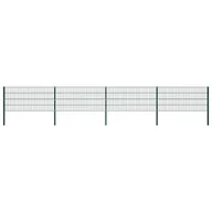Ogrodzenia - GSTORE Panel ogrodzeniowy ze słupkami żelazny 6,8 x 0,8 m zielony GS-278607 - miniaturka - grafika 1