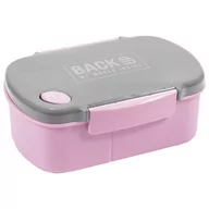 Lunch boxy - Derform, Śniadaniówka Backup 5 model B36, różowo-szara - miniaturka - grafika 1