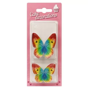 Dekoracje waflowe MOTYLKI TĘCZOWE Rose Decor, 8 szt. - Dodatki do ciast w proszku - miniaturka - grafika 1