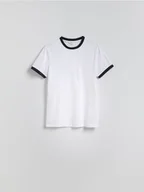 Koszulki męskie - Reserved - Bawełniany t-shirt slim fit - biały - miniaturka - grafika 1
