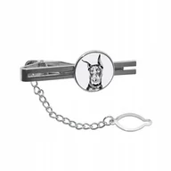 Spinki do mankietów i krawatów - Doberman Spinka do krawata łańcuszek grafika - miniaturka - grafika 1