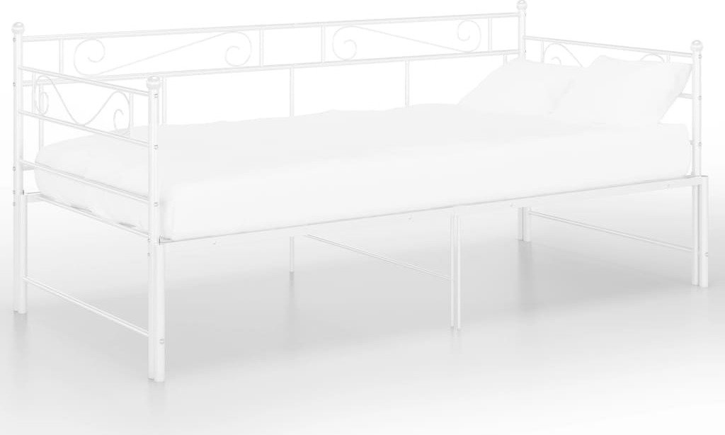 vidaXL Łóżko dzienne rozkładane białe metalowe 90x200 cm