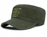Czapki i chusty sportowe męskie - Patrolówka Męska Militarna Czapka z Daszkiem Bawełniana Zielona Pako Jeans - miniaturka - grafika 1