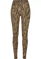 Legginsy - Urban Classics Damskie legginsy Soft AOP legginsy beżowe 4XL, Begezebra, 4XL - miniaturka - grafika 1