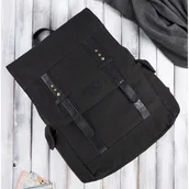 Plecaki - Plecak męski A4 ze skóry wegańskiej PAOLO PERUZZI E-03-BL czarny - miniaturka - grafika 1