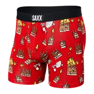 Majtki męskie - Bokserki męskie szybkoschnące SAXX VIBE Boxer Brief płonące torty - czerwone - miniaturka - grafika 1