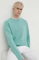 Bluzy męskie - Superdry bluza bawełniana męska kolor turkusowy gładka - miniaturka - grafika 1