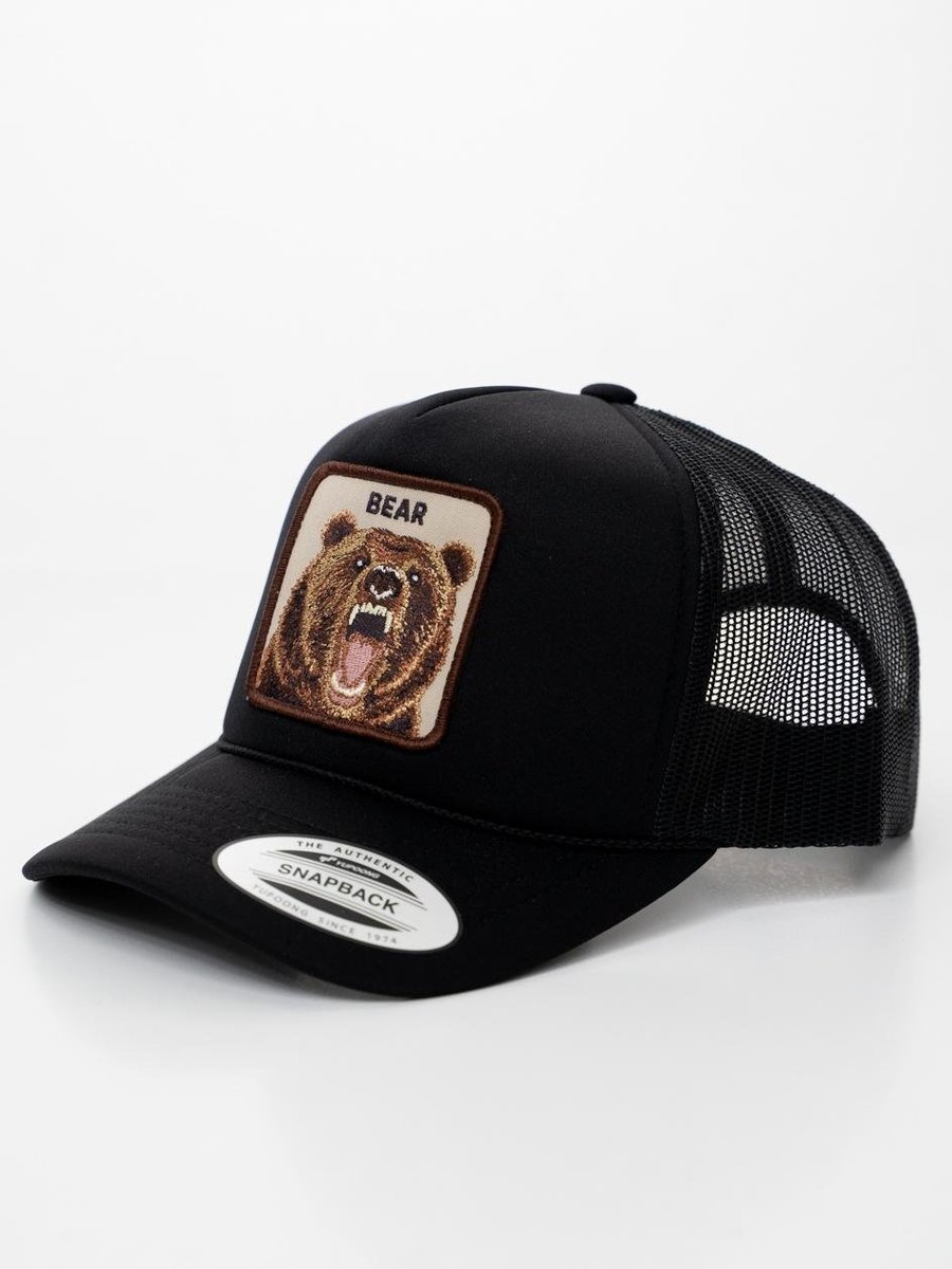 Czapka Z Daszkiem Trucker Czarna z Niedźwiedziem Miś MyStars Bear SIATKA