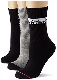 Calvin Klein Damskie skarpety Athleisure 2, czarne, jeden rozmiar (3 sztuki), czarny, rozmiar uniwersalny - Skarpetki damskie - miniaturka - grafika 1