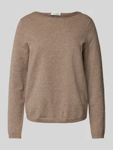 Sweter o kroju regular fit z dekoltem w łódkę - Swetry damskie - miniaturka - grafika 1