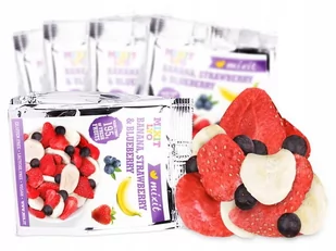 Mixit Chrupiące Owoce - BANAN TRUSKAWKA JAGODA SASZETKA 23g - Owoce świeże i suszone - miniaturka - grafika 1