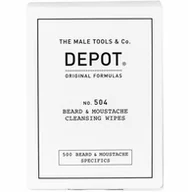Kosmetyki i akcesoria do pielęgnacji brody - Depot 504, Chusteczki Do Oczyszczania Brody I Wąsów, 12 Szt. - miniaturka - grafika 1