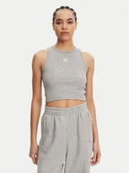 Koszulki i topy damskie - adidas Top Essentials IY9649 Szary Slim Fit - miniaturka - grafika 1